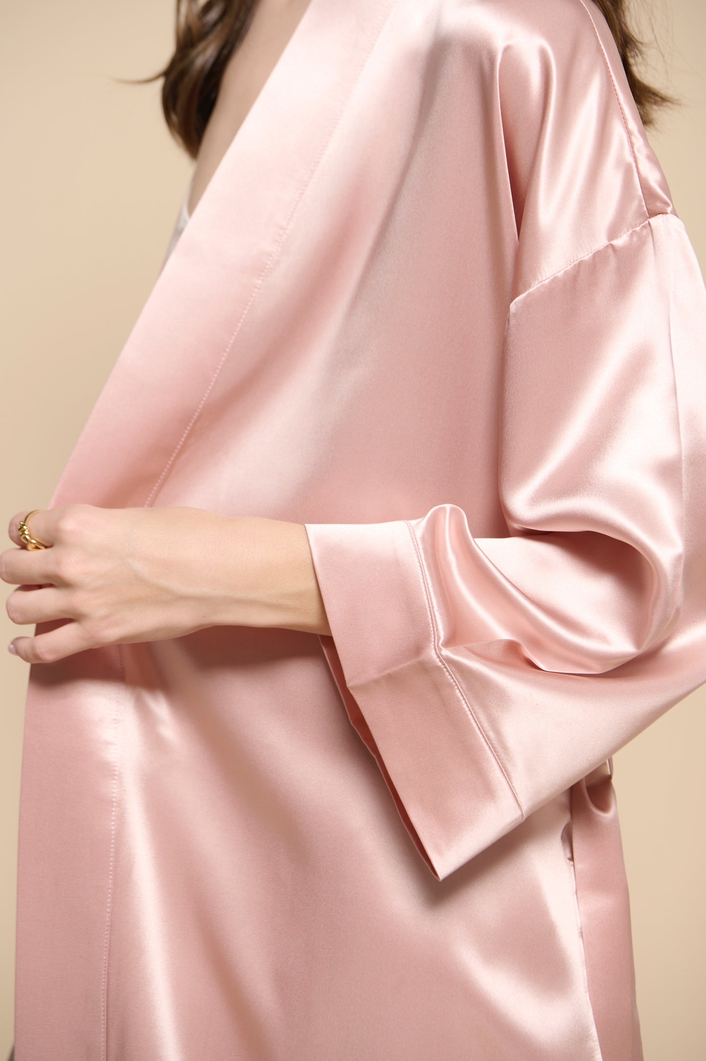 Camille Silk Robe - French Pink