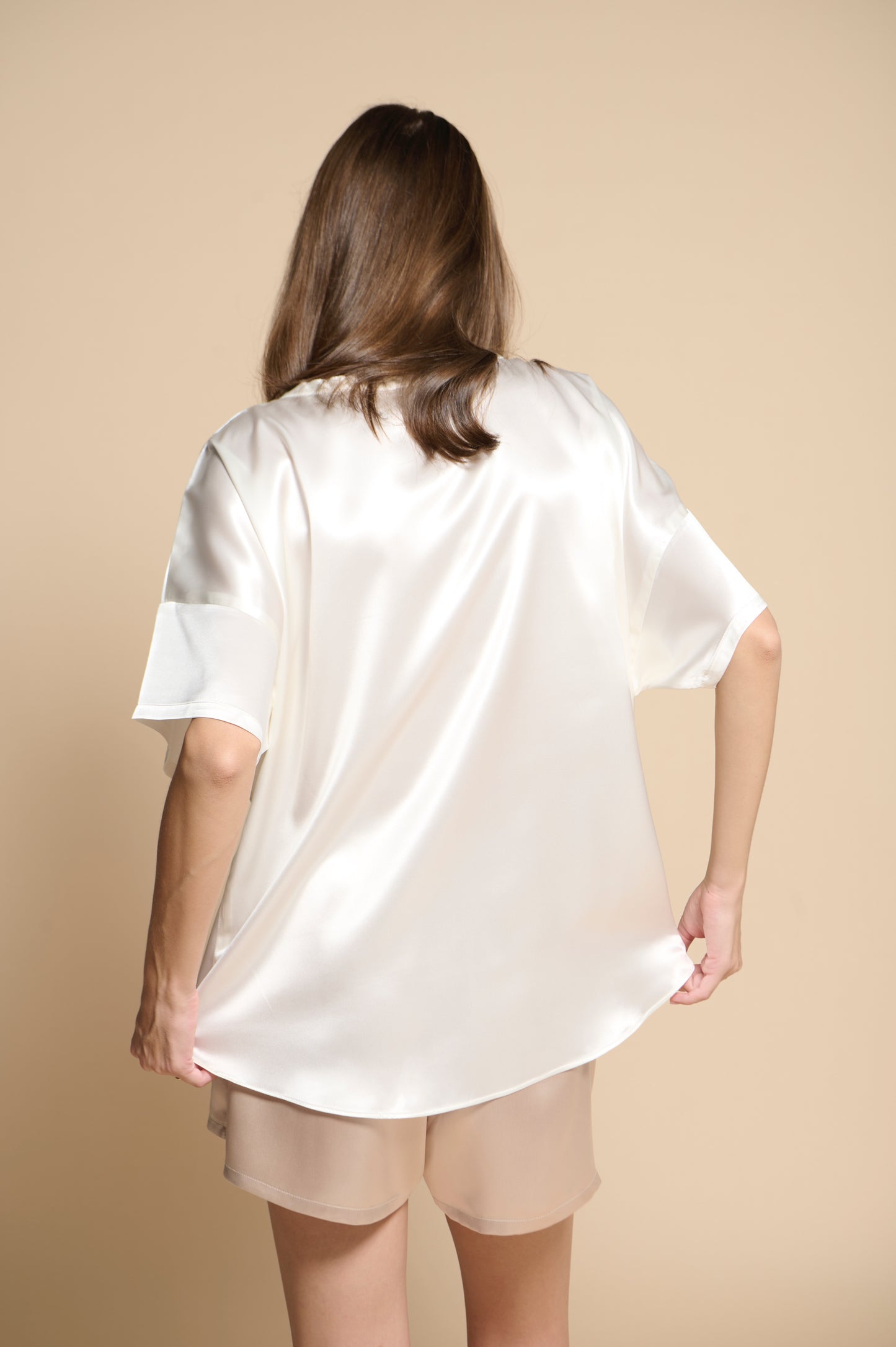Margot Silk Tee - Blanc