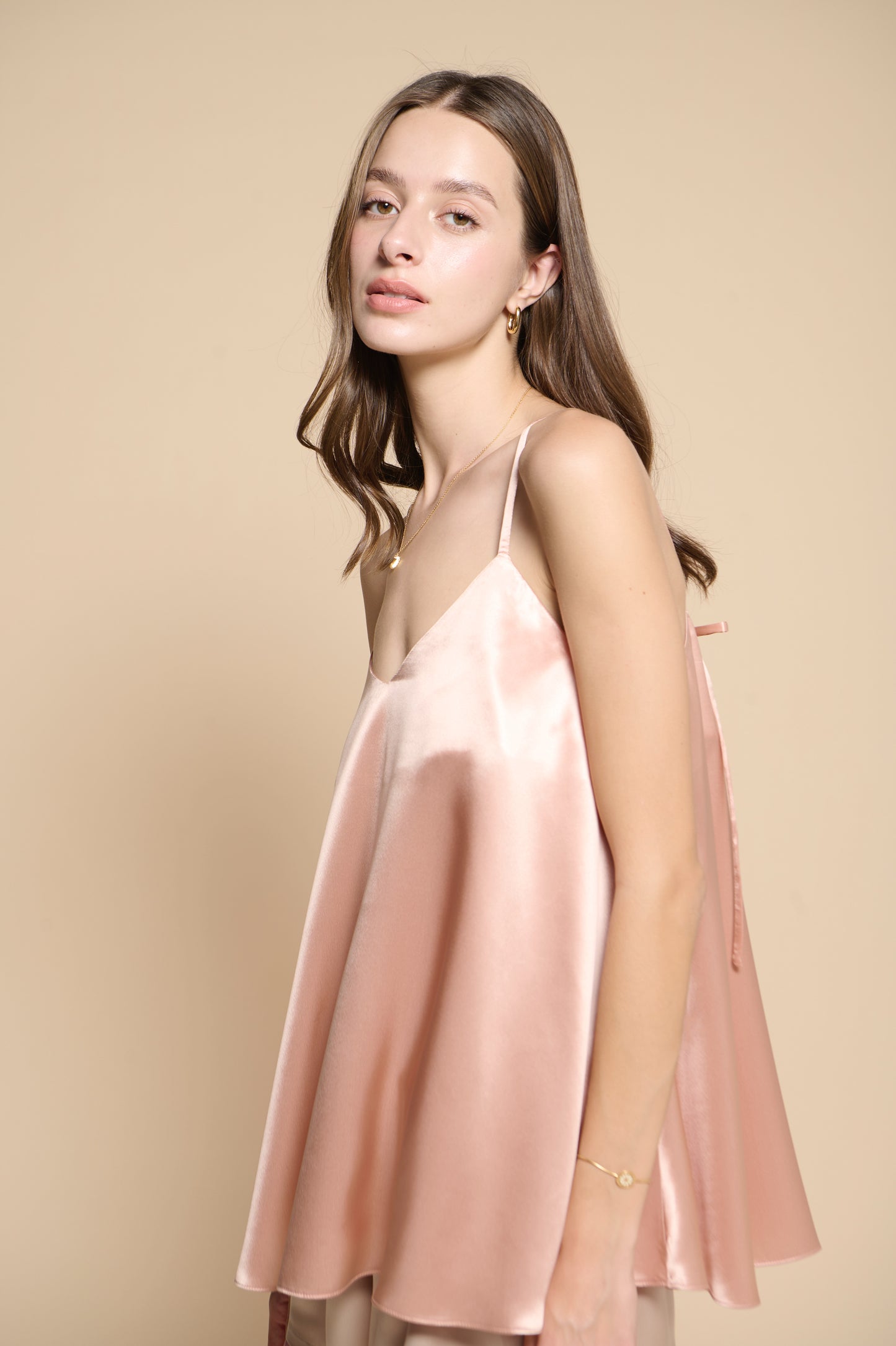 Lilia Silk Camisole - Rose Gold