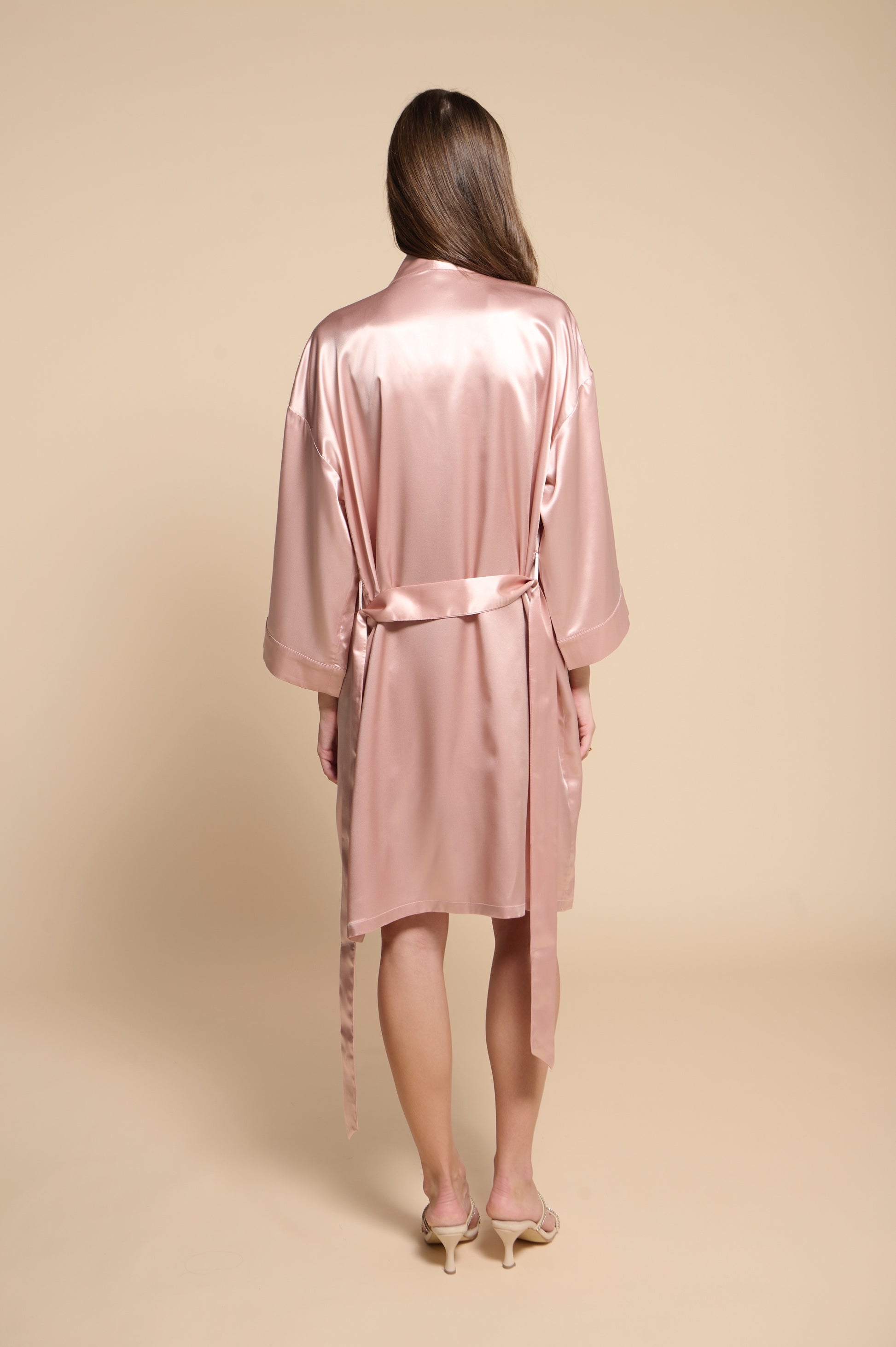 Camille Silk Robe French Pink – Bui - Main Image