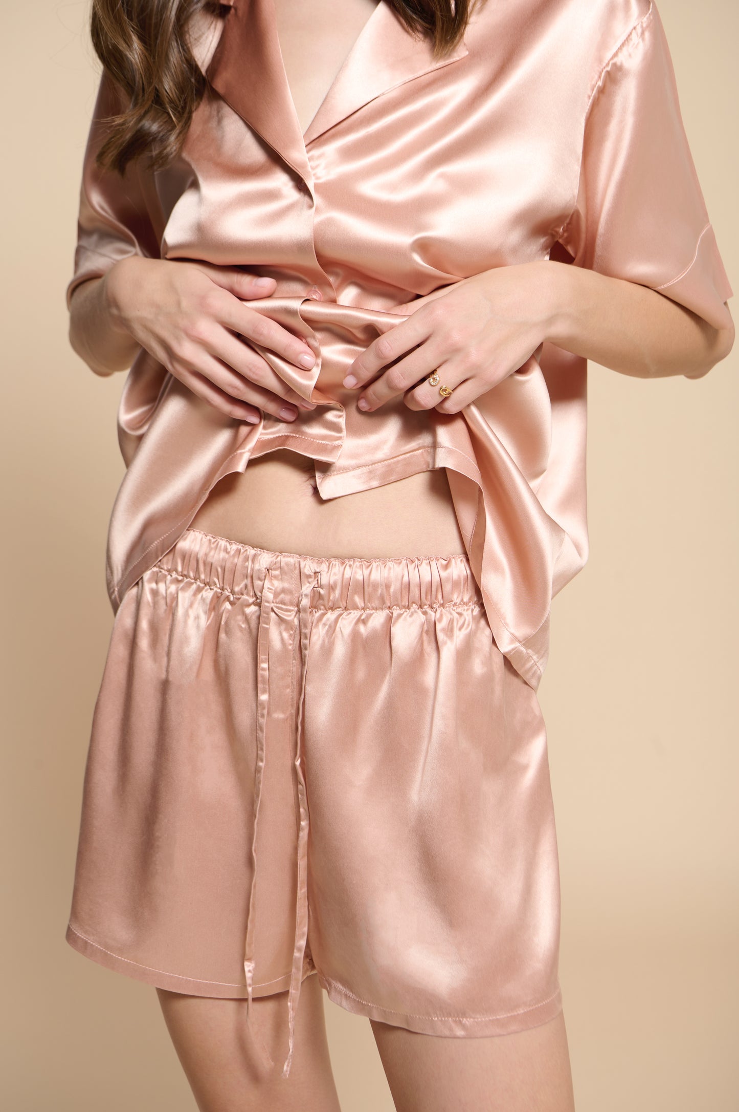 Kayla Pajamas Shorts - Rose Gold