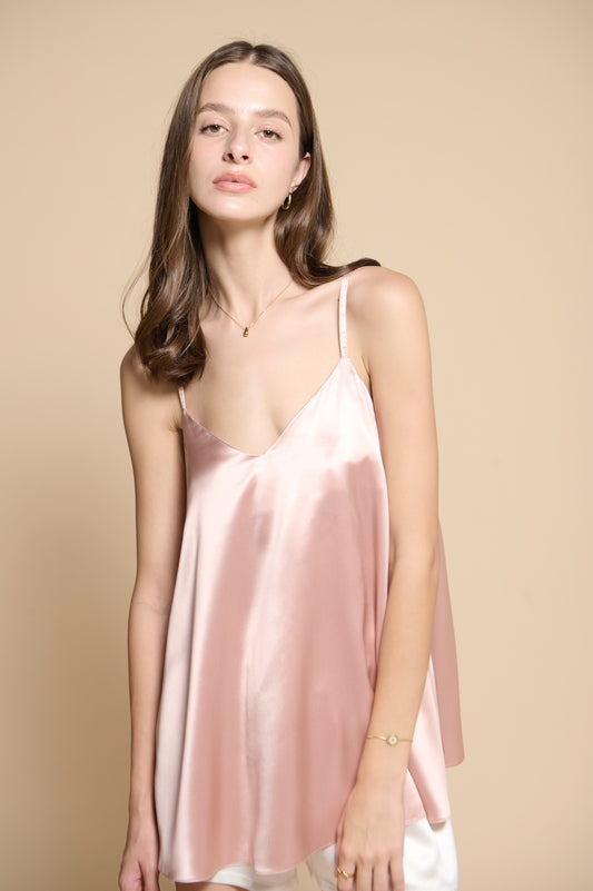 Lilia Silk Camisole - French Pink