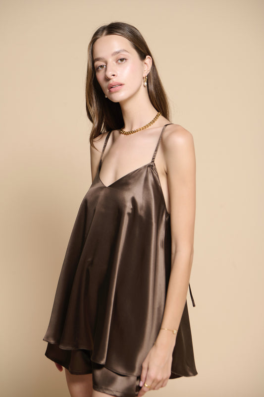 Lilia Silk Camisole - Cocoa